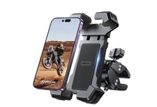 Motorcycle Phone Mount, Easy Install Handlebar Clamp, 150mph Wind Anti-Shake