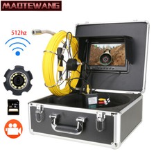 Sewer Camera with 512HZ Sonar 9" Monitor DVR 20M Pipe Inspection Camera