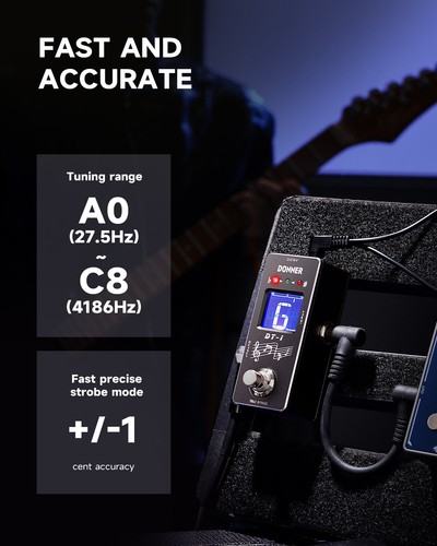 🎸 Donner DT-1 Chromatic Guitar Tuner Pedal With Screen Fast & Accurate Tuning - Picture 2 of 14