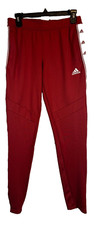 Adidas Pants Womens Small Burgundy Side Stripe Track Ankle Active Gym C25