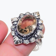 Smoky Quartz Gemstone 925 Sterling Silver Jewelry Ring All Size For Gift