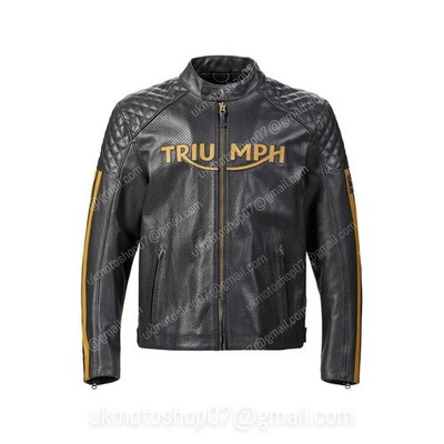 Nueva chaqueta de cuero Triumph Motorrad Racing, chaqueta de cuero para motocicl