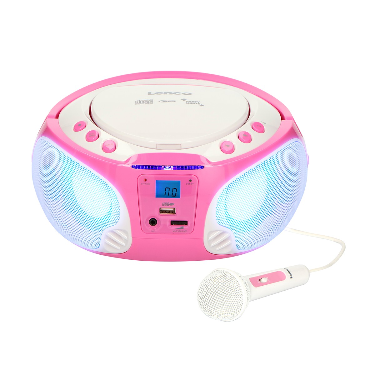 Radio FM CD Lenco rose avec micro, idée cadeau enfant anniversaire
