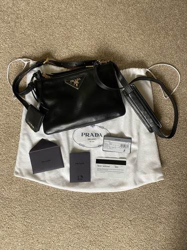 Prada Black Cross Body Bandoliera Bag