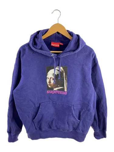 Sweat à capuche Supreme M coton bleu marine occasion