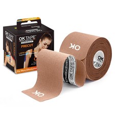 OK TAPE Kinesiology Tape 10 inches Precut, 20 20 Count Pack of 1 , Beige