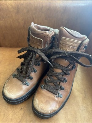 Timberland World Hiker Boots Womens US 6.5 M Brown Leather Vibram Hiking