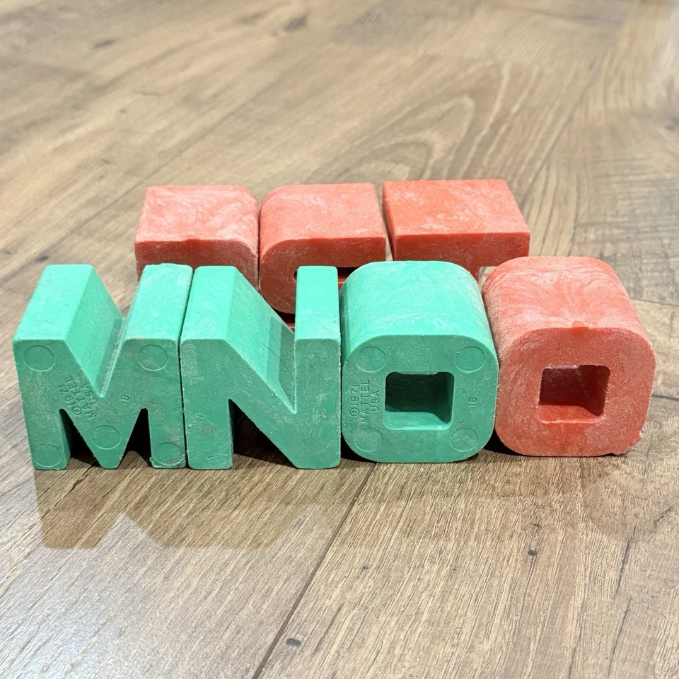 1971 Mattel Tuff Stuff Hard Plastic Chunky Alphabet Blocks Set of 16 Letters Toy - Image 3 of 4