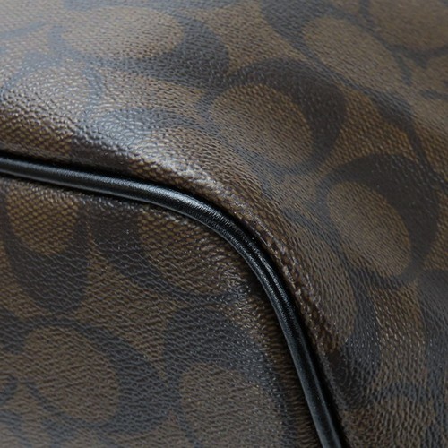 USADO COACH Bolso de Mano F57842 Signature Cuero/PVC Negro Marrón Oscuro Hombro - Imagen 11 de 15