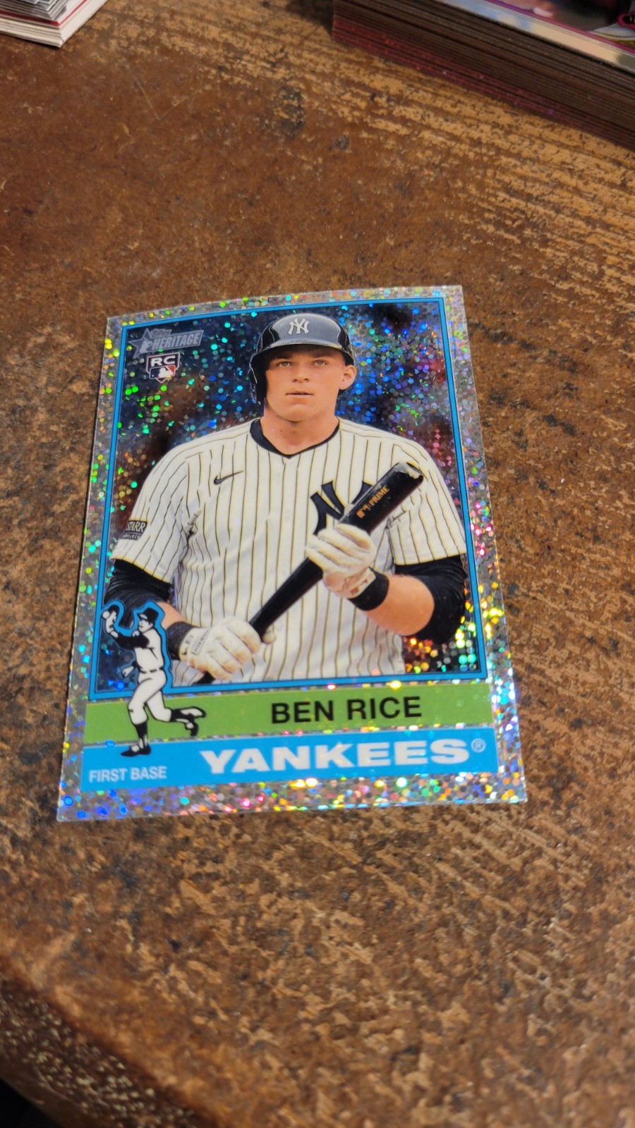 2025 Topps Heritage Baseball Silver Sparkle Chrome Refractor SP Ben Rice Rc #406