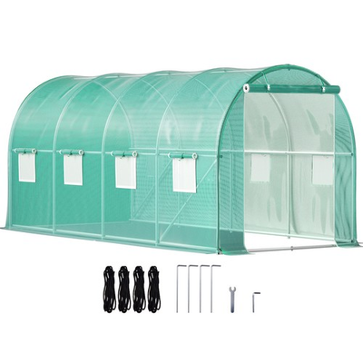 #ad #ad Walk in Tunnel Greenhouse Galvanized Frame amp; Waterproof Cover 15x7x7 ft $89.99