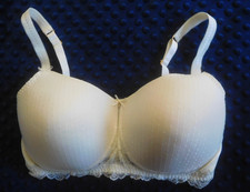 AMOENA Off White/ Ivory Aurelie Padded Wire-Free Mastectomy Bra Lace Trim 36DD