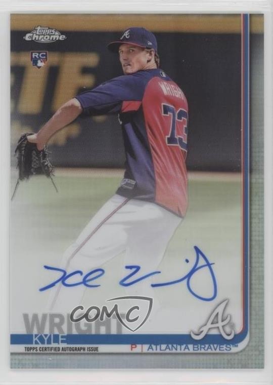 2019 Topps Chrome Rookie Auto Refractor 458/499 Kyle Wright #RA-KW Auto 9no