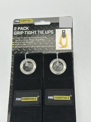 Lot Of 2 Pro Essentials Grip Tight Tie Ups Heavy Duty Hook & Loop Storage Straps