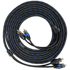 Sky High Car Audio 2 Channel 6 ft RCA Cables Triple Shield Nylon Coated 6' 