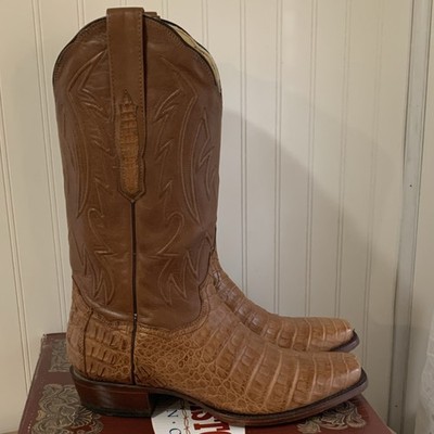 Resistol Ranch M3170 Tan Belly Caiman Calf Western Boots Size 9 EE