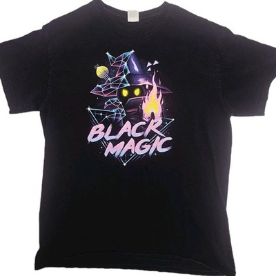 Vintage FINAL FANTASY 2000s Y2K Black Magic T Shirt Black Size  M Anime Tee Rare