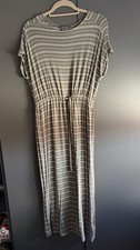 ❤️ Primark Green Breton stripe jersey Maxi Dress, Size 10.