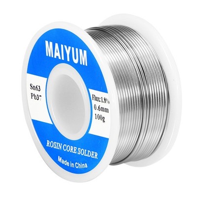 Core Solder Wire 63 37 Leaded Electronics 0.6mm 100g Flux 1.8% Low Melting Point