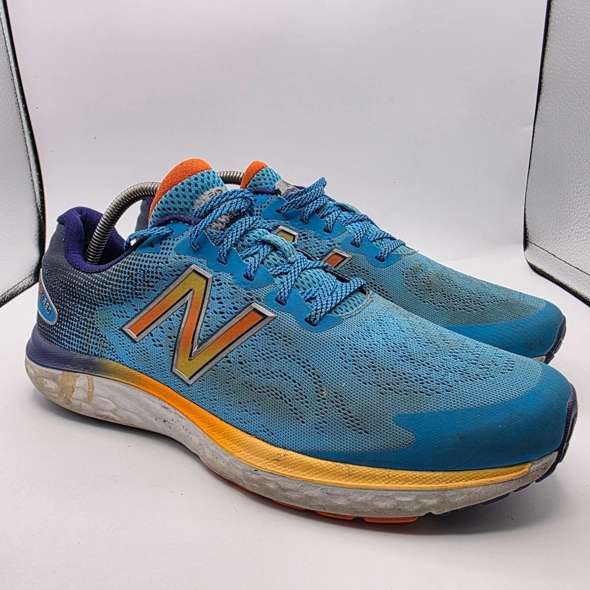 New Balane Fresh Foam 680 V7 Running‎ Shoes Men\'s Size 13 Blue Orange Athletic New Balance Fresh Foam 680 v7 Mens 8.5 4E Extra Wide Blue  main image 4