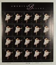 US SCOTT 3237 PANE OF 20 AMERICAN BALLET 32 CENTS FACE MNH