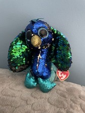 Ty Flippables Tyson the Peac*ck sequin plush toy