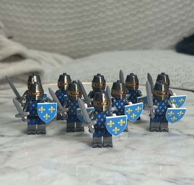 10x Lego French Fleur de Lis Templar Knight Custom Printed Minifigure Castle