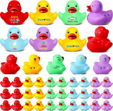 50 Pcs 2 Inch Jesus Loves You Rubber Ducks Bulk Christian Mini Duck Figures Reli