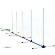2 Pieces Dog Agility Training Equipment Set with Weave Poles, White