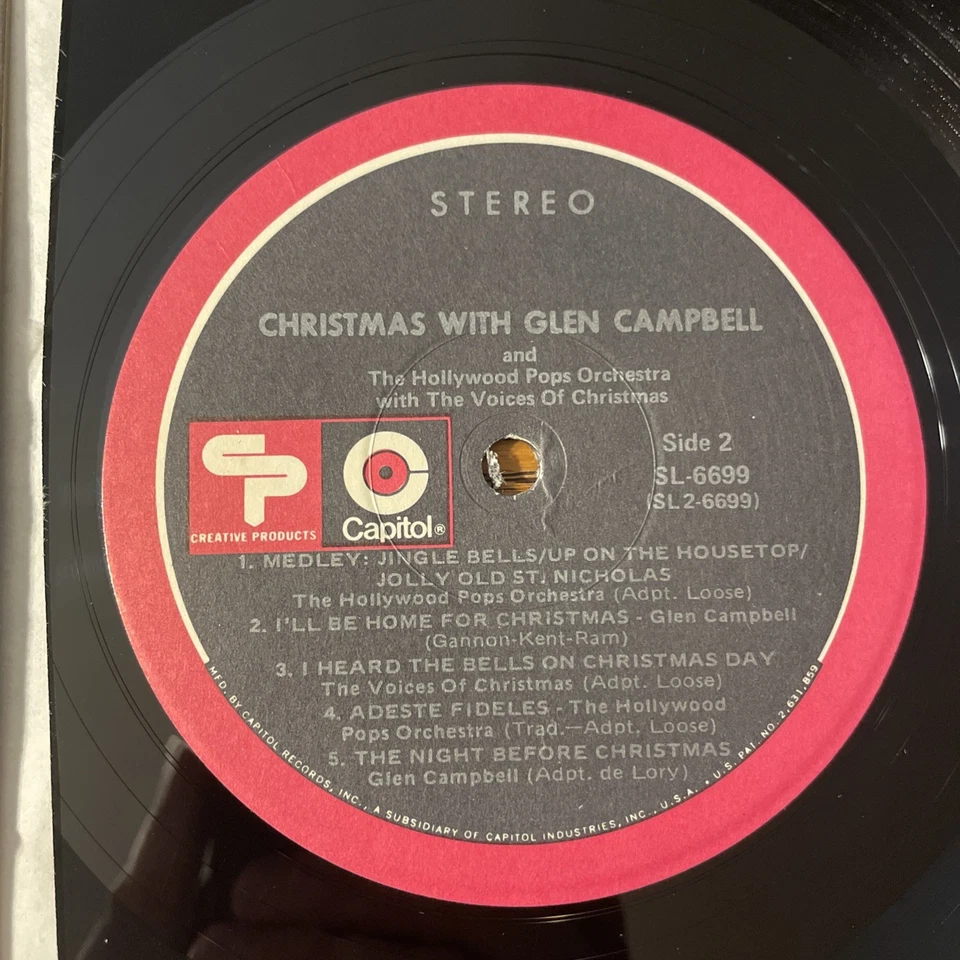 Christmas With Glen Campbell LP Capitol Stereo Holiday + Shrink M-/M-!!!! Foto 3 de 4