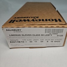 NEW! Salisbury 11" Linesman Glove E0011B/10, Class 00, Size 10, 11", BLACK