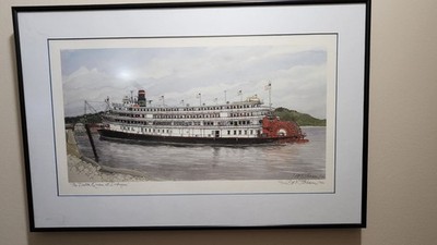 Print: Delta Queen At Dubuque, 43/950, By Carl Johnson In 1992