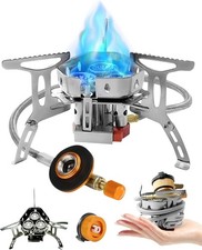Portable Camping Gas Stove 6800W Burner Piezo Ignition Windproof 3 Heads
