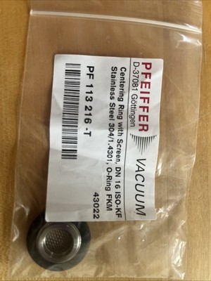 Pfeiffer Vacuum Centering Ring With Screen PF 113 216-T