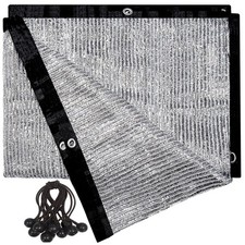 70 Aluminum Shade Cloth 10 FT x 20 FT  Silver Tarps Fabric Privacy Screen