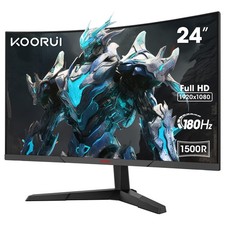 KOORUI Monitor Gaming 24 Pollici 1920×1080 (FHD) Monitor Curvo 180Hz IPS 1ms