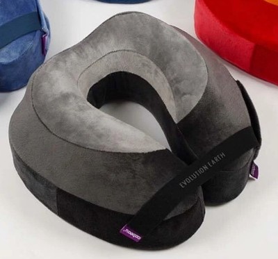 Cabeau Best Neck Pillow for Travel   Evolution Earth Deluxe 360° Head Neck Grey