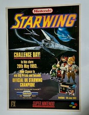 ORIGINAL SHOP POSTER SUPER NINTENDO SNES STARWING CHALLENGE DAY 29TH MAY 1993