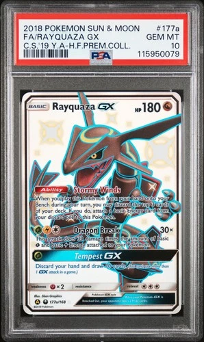 2018 Pokemon Celestial Storm Rayquaza Gx #177a GEM MT PSA 10 H.F.Prem.Coll.