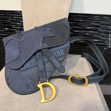 Christian Dior Saddle Belt Bag Camouflage Embroidered Canvas