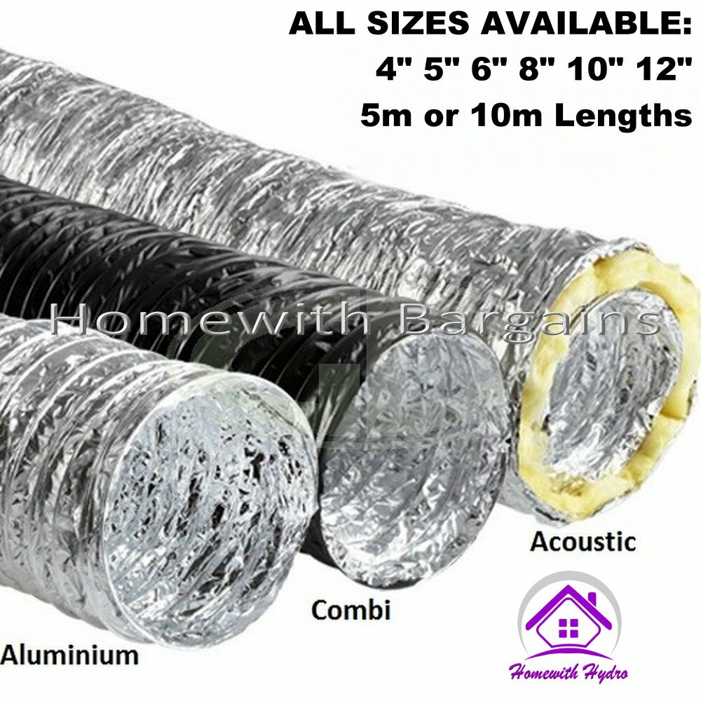 Aluminium, Combi, Acoustic Insulated, Flexible Ducting 4” 5” 6” 8” 10