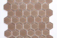 Mocca Brown 2" Hexagon Mosaic Glass Tile Perfect for Backsplash, Bathroom,Wall