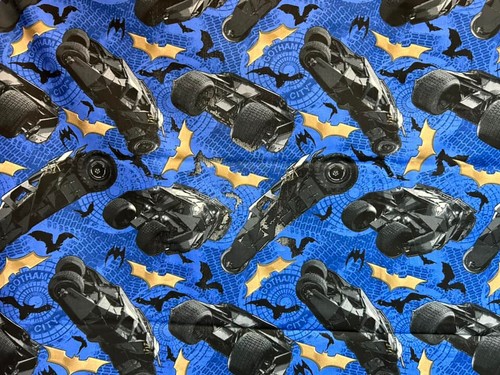 Batman Superhero batmobile Marvel Fabric 2yds Remnant/ Misprint - Picture 3 of 8