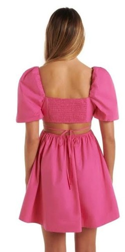 Forwver NEW Cutout Fuscia Pink MINI Dress Size 12 NWT - Picture 2 of 9