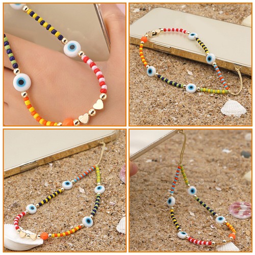 2 Pcs Mobile Phone Chain Keychain Lanyard Evil Eye Cellphone Charm - 第 9/12 張圖片