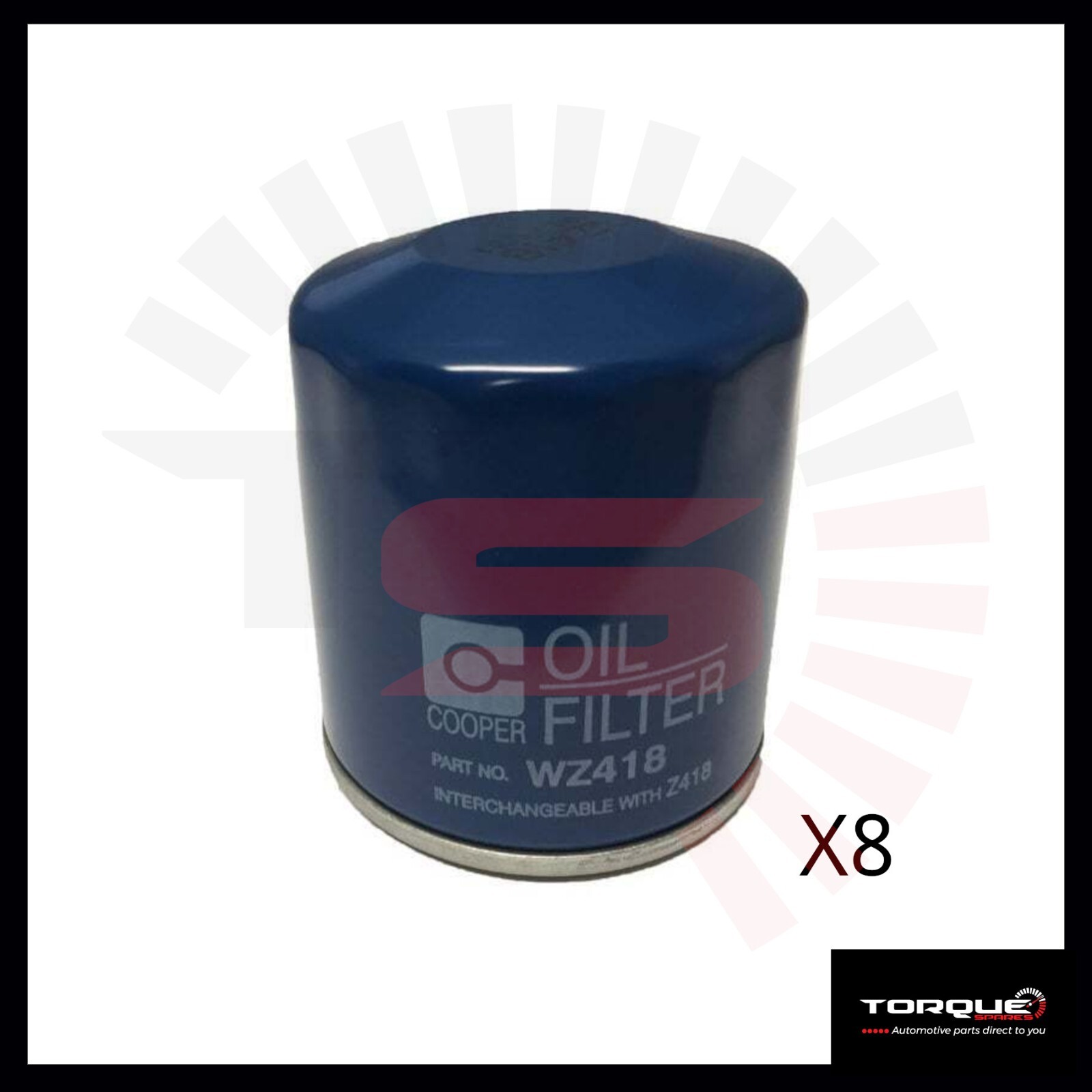 Wesfil Cooper Oil Filter WZ418 Z418 (Pack Of 8) Suits Toyota Hilux