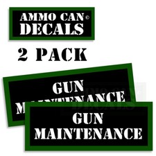 Gun Maintenance Ammo Can Stickers Ammunition Gun Case Labels Decals 2 pack 3"