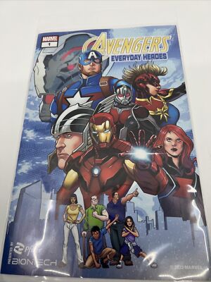 Issue 1 MARVEL AVENGERS EVERYDAY HEROES Comic Book Pfizer Covid 19 Vaccines S4