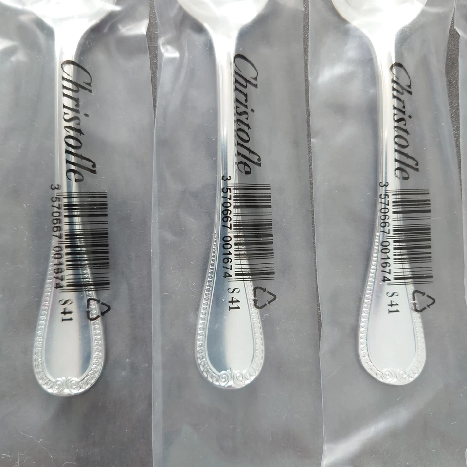 Cuchara de café Christofle Malmaison 6 piezas cubiertos plateados nueva Foto 4 de 4