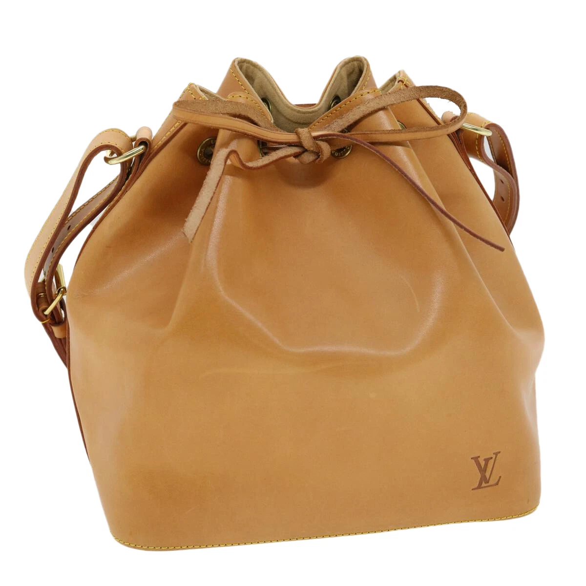 Louis Vuitton Petit Bucket Bag in Tan Vachetta Leather